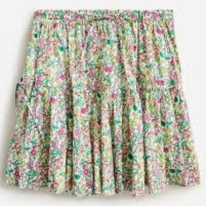 J. Crew Tiered Mini Skirt in Liberty Fabric | Pink Yellow Green Floral | EUC | S